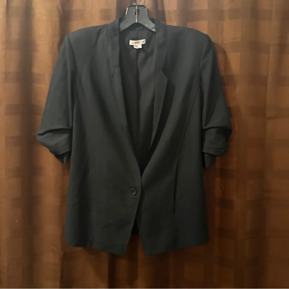Helmut Lang Classic Blazer with Ruched Sleeves size 2 - Picture 2 of 7